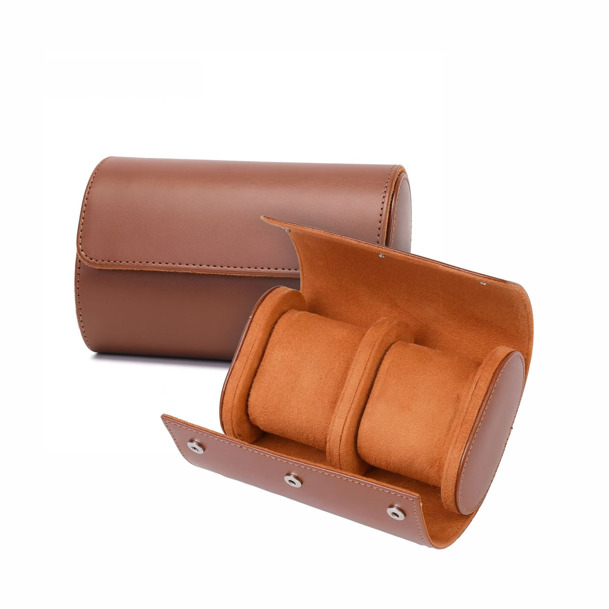 Premium Brown Leather Case - 2 Slots